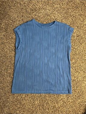 Women's Textured Sleeveless Top - Blue